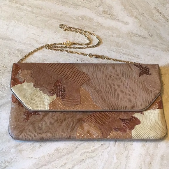 Carlo Fiori Handbags - Carlo Fiori of Italy Leather Envelope Clutch Bag in “browns”
